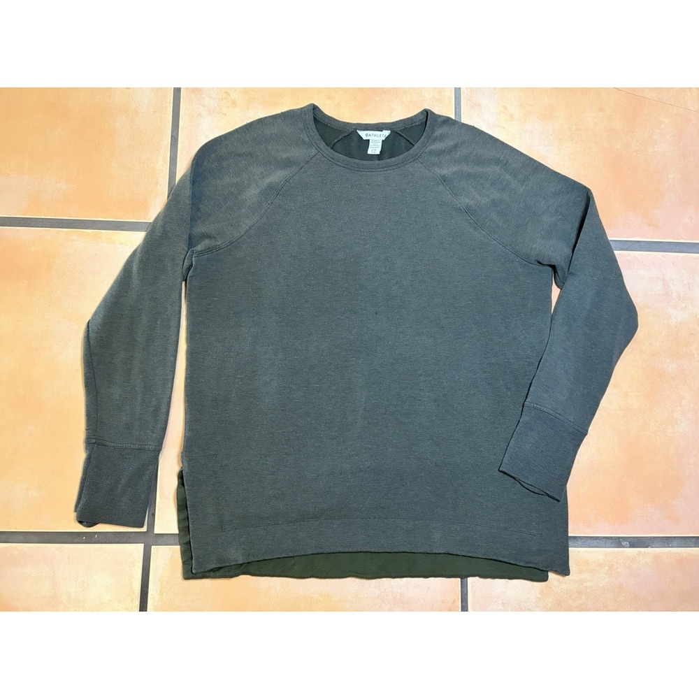 Athleta Sundown Sweatshirt 2.0 Size Large/Tall Green Crewneck Pullover